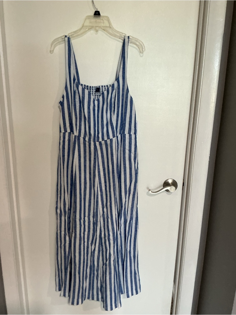 Striped Blue and White One-Piece Dress